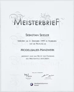 Meisterbrief Modellbauer