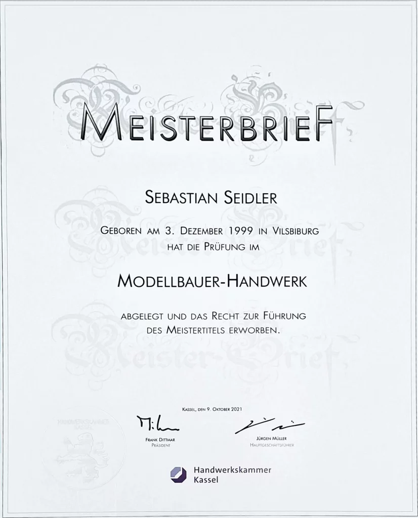 Meisterbrief Modellbauer